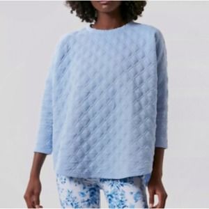 Tuckernuck TNUCK Sport Ally Swing Sweatshirt 3/4 Sleeve Diamond Quilted, Blue